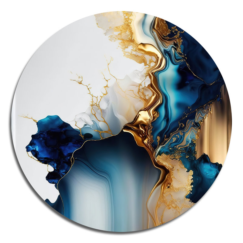 Gaspey - Art abstrait rond en métal, H 36 po x l 36 po