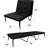 Black Adjustable Futon Chair Converting To A Foldable Bed, Pu Padded Seating, Metal Frame With Caster Wheels, 220Lbs Weight Capacity, 37"W X 28"D 33"H, Bed 75"W 11"H That Turns Into Featuring
