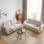 Canapé 63 po en similicuir 63 po, canapé moderne Mid-Century avec pieds en grain de bois pour le salon, brun clair-1806286672