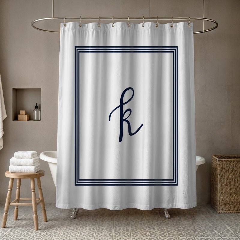 Rideau de douche simple , K, Bleu marine