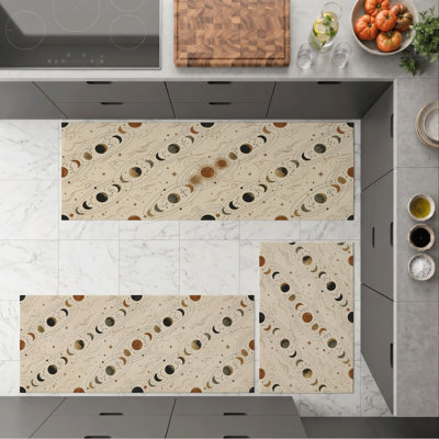 Moon Phase Non-Slip Washable Kitchen Mats