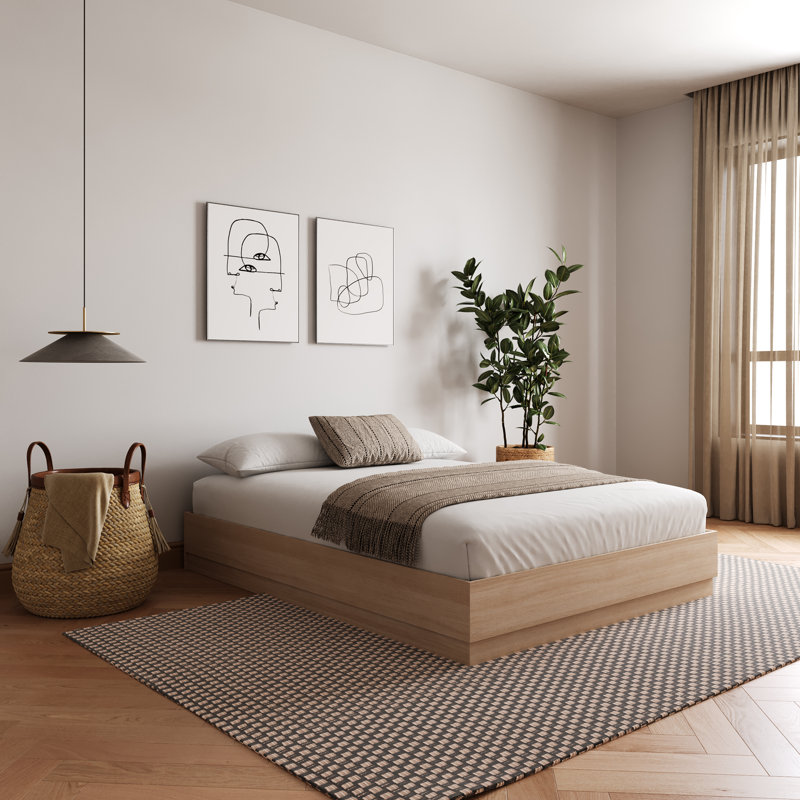 Lit plateforme Jodeen, Beige, Queen