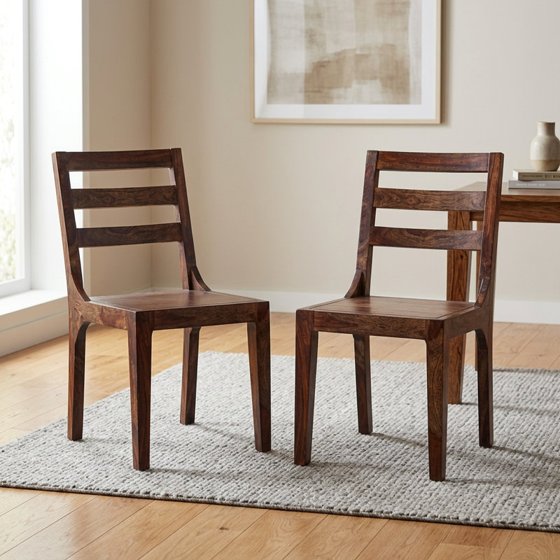 Mariann 18'' H Solid Wood Side Chair, Dark Natural