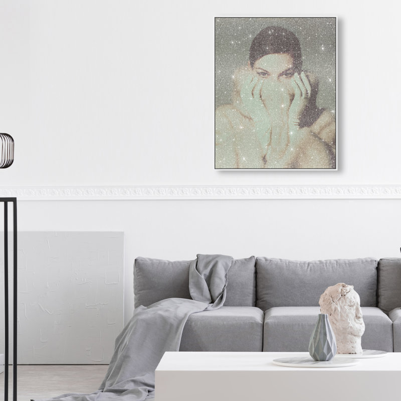 Hidden Expression Print by Oliver Gal, 25"H x 21"W, White Floater Frame