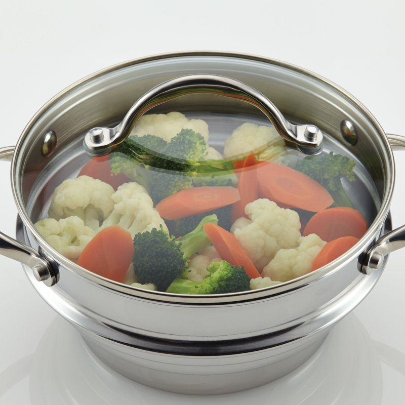 Anolon Classic Stainless Steel Universal Steamer Insert with Lid