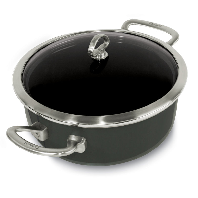 Fusion 4 Quarts Copper Risotto Pan with Lid, Onyx
