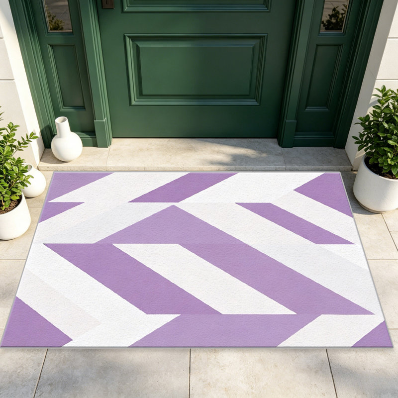 Purple Chevron carpet-easy to clean, machine-washable, soft and comfortable; suitable for door mats, kitchens, living rooms, bedrooms, corridors, and laundry areas. Easy to clean, durable carpet for home decoration.
