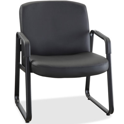 Chaise de salle d'attente en cuir de 26,5 po avec structure en métal