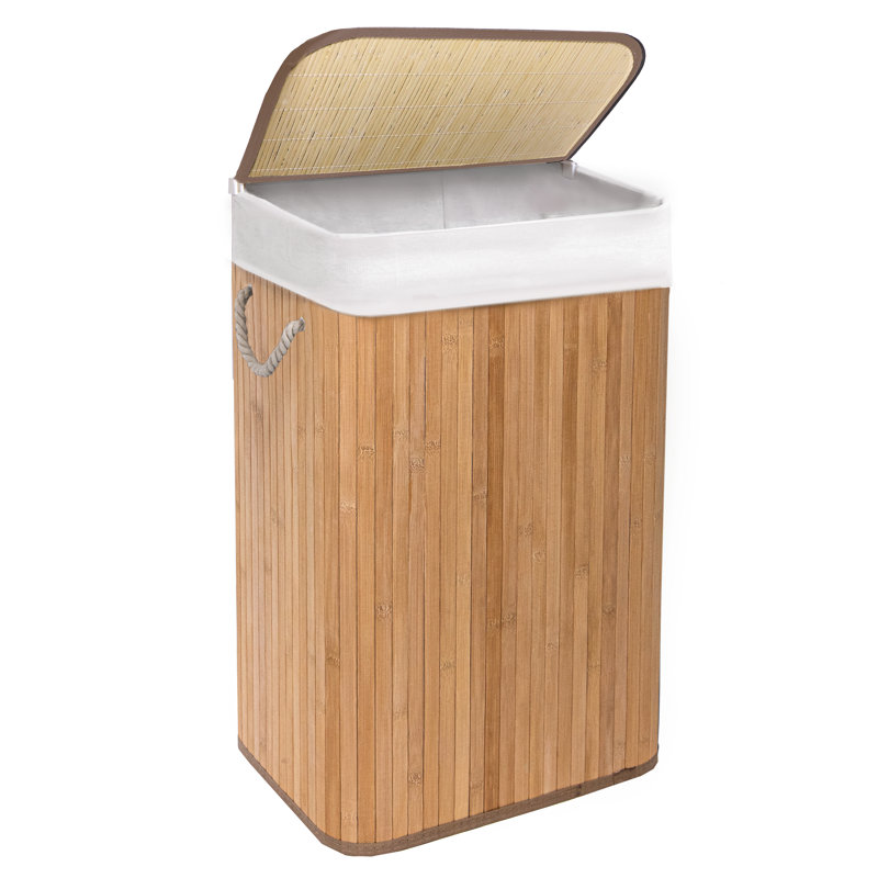 Califf Bamboo Laundry Hamper with Handles, Natural
