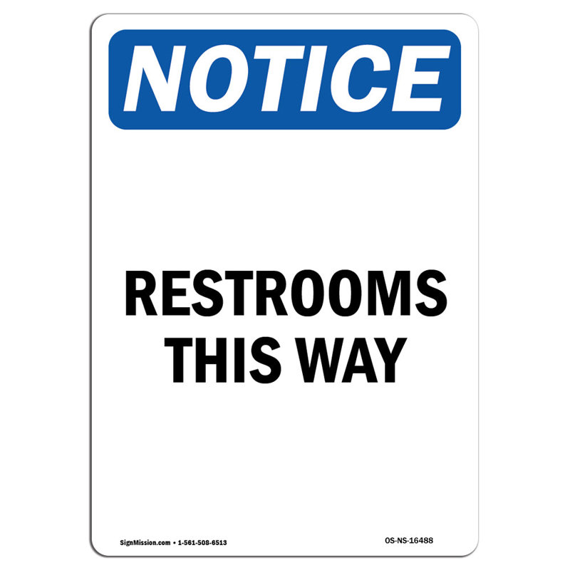 Signe «Restroom This Way»