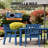 All Weather Rectangular Patio Table With Umbrella Hole And Aluminum Frame - Outdoor Furniture For Outside Backyard/Garden/Pool/Porch/Deck-1555755162