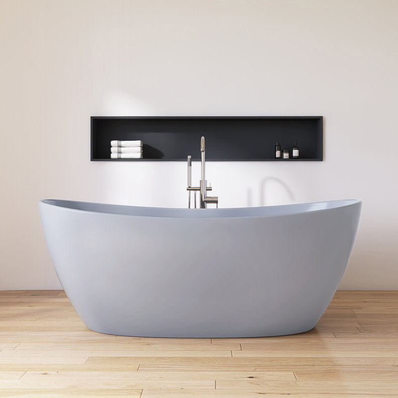 Baignoire de trempage autoportante 65 po. X 34 po., Gris clair