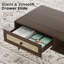 Table basse de style Mid-Century moderne, console rectangulaire de 47 pouces avec tiroir et tablette, table basse en bois pour salon, bureau, noyer