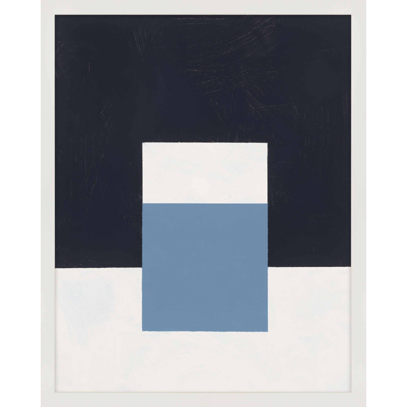 " Square Sky " by Robert Kamnatnik, White Framed Paper, 30" H x 24" W x 1.25" D