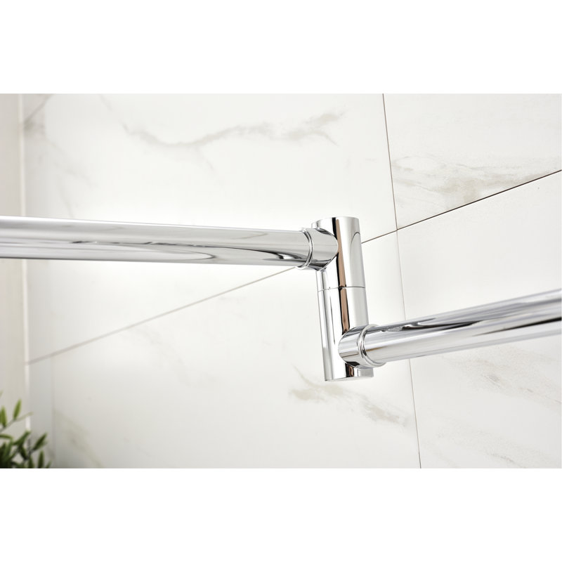 Pot Filler - Brass Content, Double Handle, Stable Control Wall Mount Brass, Drip Finish, Brushed Nickel
