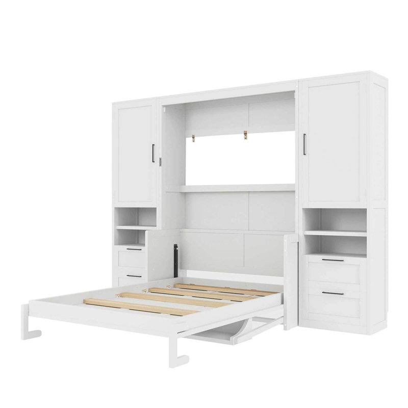 Lit escamotable moderne en MDF blanc pour la maison