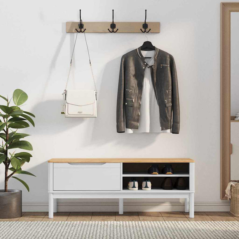 Solid Wood Shoe Storage, White