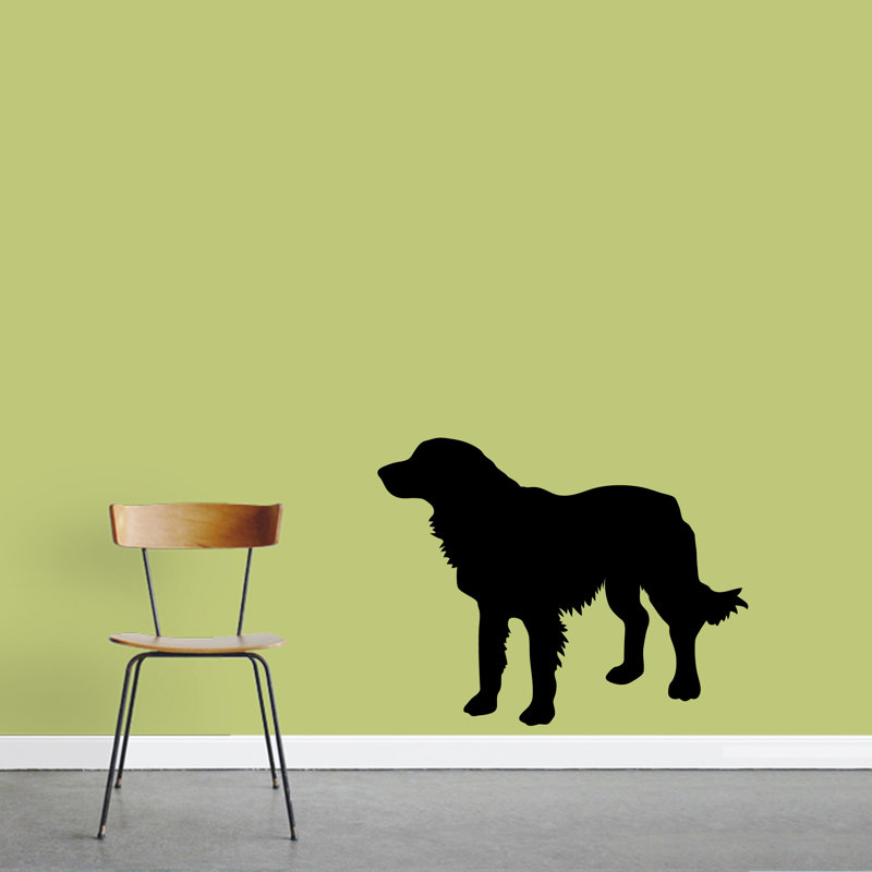 Décalcomanie murale silhouette de golden retriever Turnbow, Noir