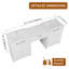 Meuble-lavabo double autoportant moderne avec lavabo en résine et 1 armoire d'appoint