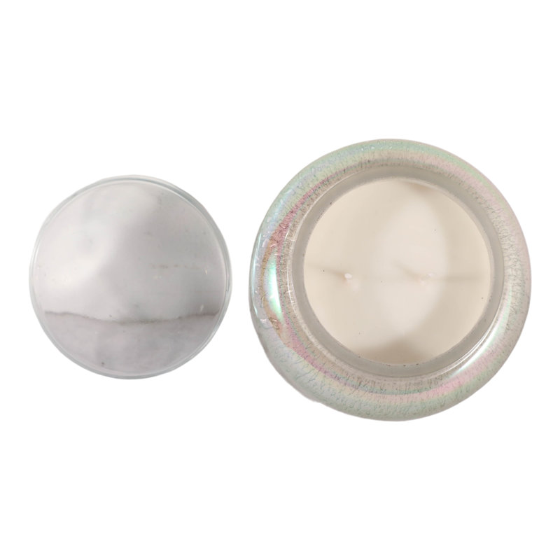 Bougie parfumée ronde en verre décorative pour le salon - Décoration d'ambiance moderne pour la chambre, une étagère ou une table basse