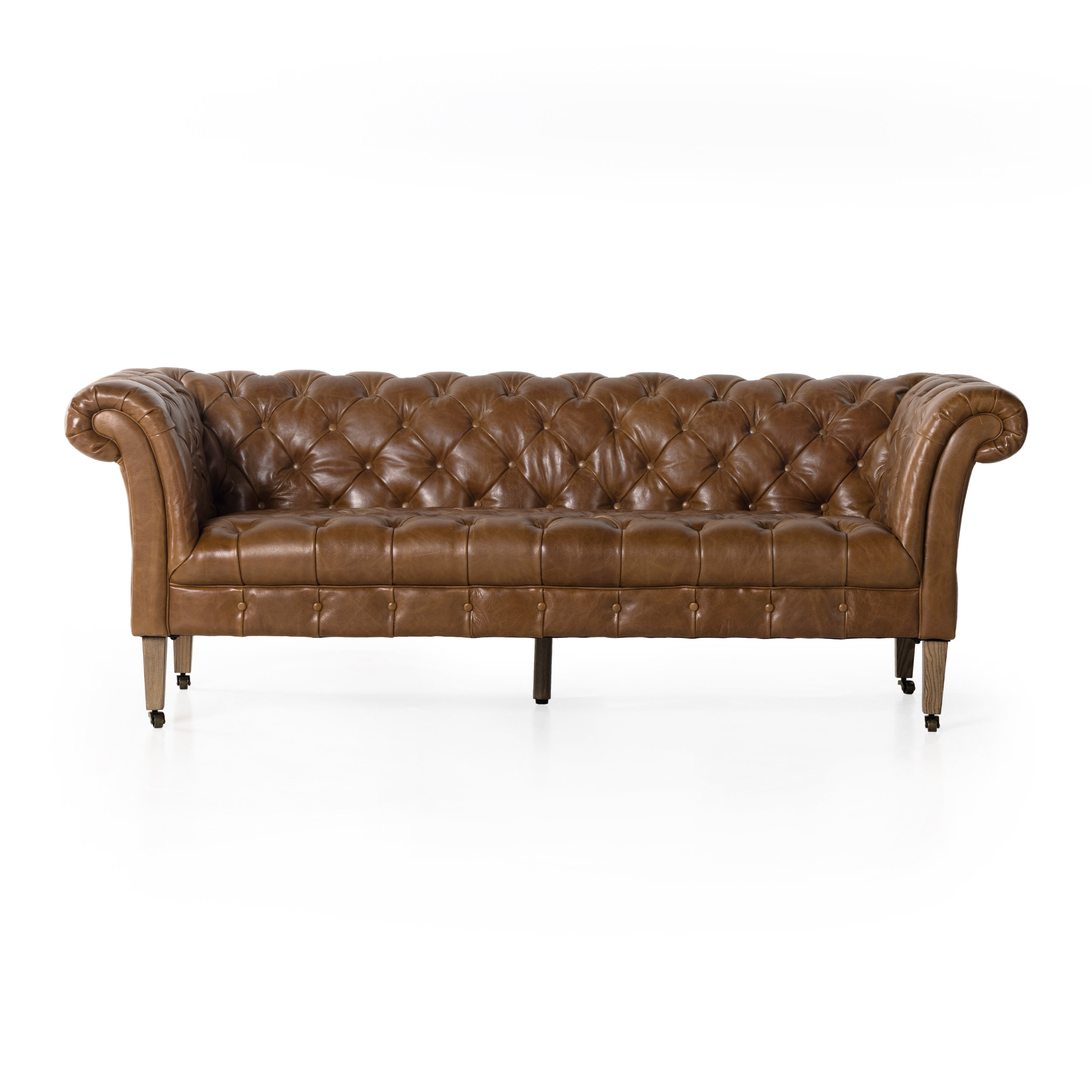 | Gentree Leather Wayfair 81.25\'\' Grey Sofa Canora