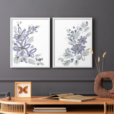 «Periwinkle Patch I», reproduction encadrée de qualité supérieure - prête à être accrochée - aucun clou requis - aucun clou requis