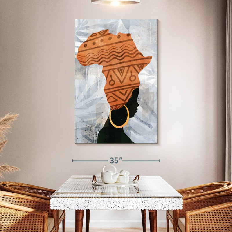 Leisha Tribal Print Headwrap, 51" H x 34" W