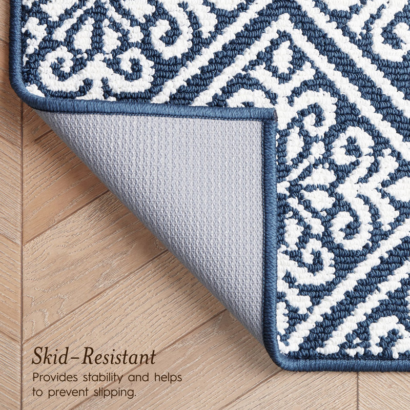 Laura Ashley Austell Two-Tone All Loop Tufted Rugs, Blue