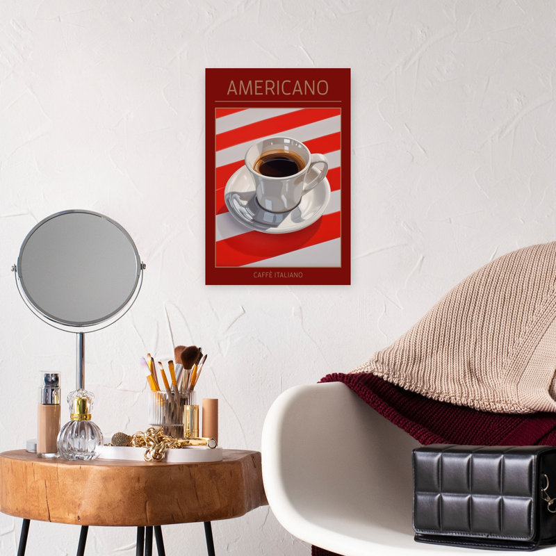 Art mural classique audacieux classique Americano Coffee, H 18 po x l 12 po