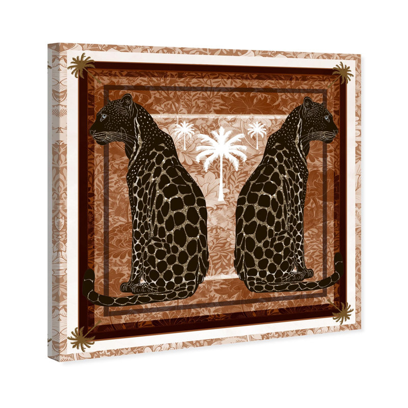 Casablanca Leopardo Print Glam Jungle by Oliver Gal, Black Frame, 12 x 12, 16"H x 16"W, Canvas Unframed