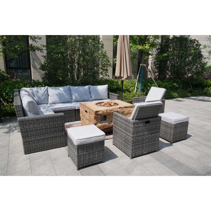 10 - Person Patio Conversation Set with Cushions