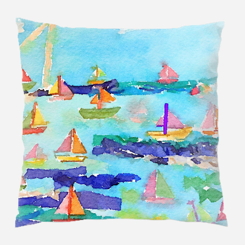 Coussin watercolour Maddox, Microsuède, Intérieur