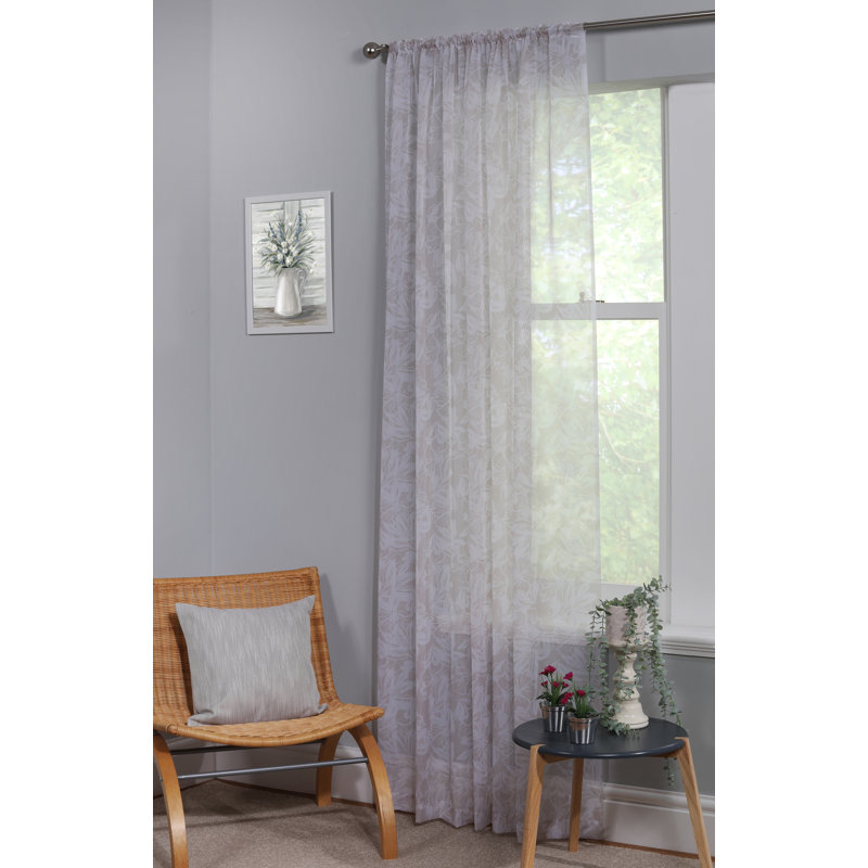 Hessville Voile Semi Sheer Curtain Single Panel, 150cm Width x 183cm Drop