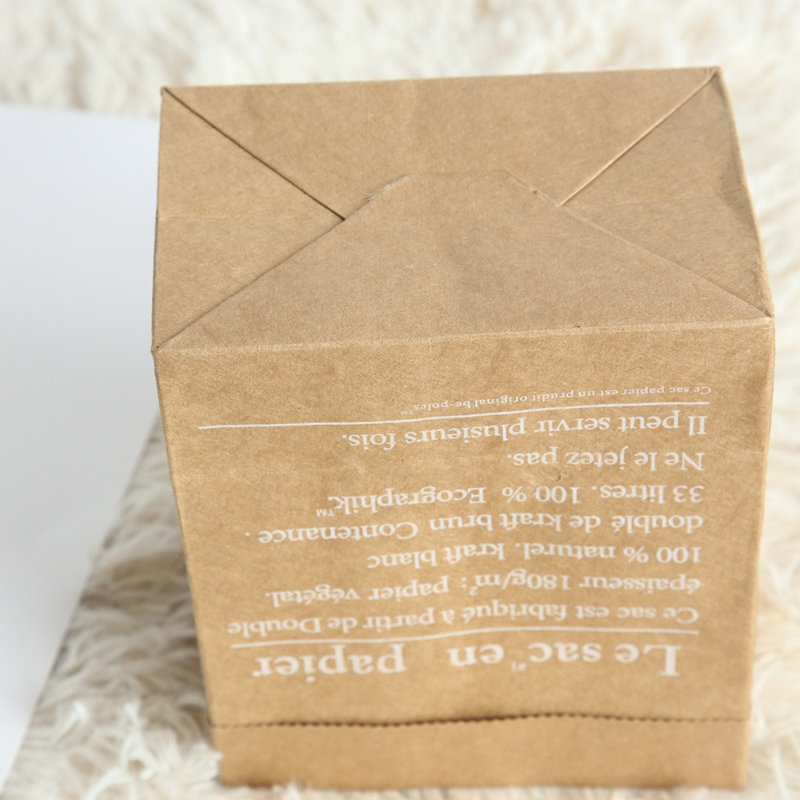 Mignon sac de rangement en papier kraft, 10.63" H x 8.27" W x 0.75" D, Brown