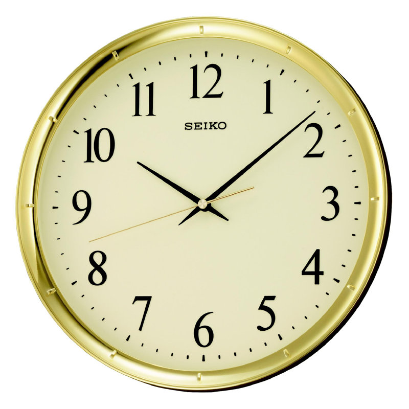 QXA417GLH Wall Clock, Gold, Gold