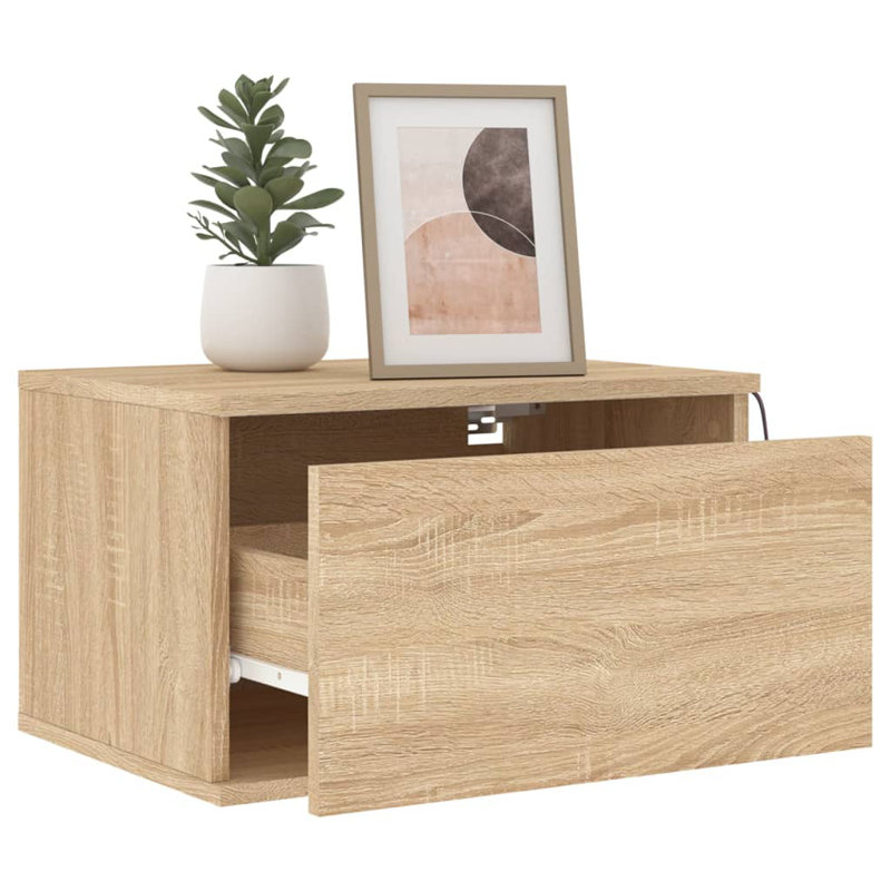 Brayle 50cm W Bedside Table, Sonoma Oak