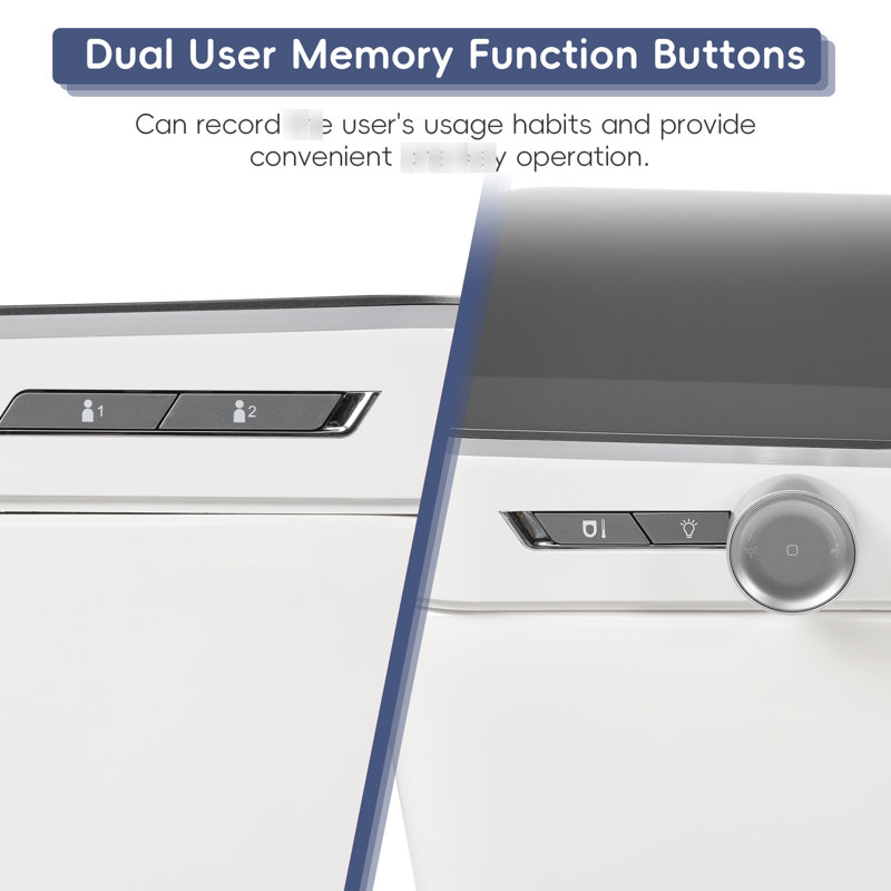 Automatic Smart Toilet With Built - In Bidet, Heated Seat, Warm Water And Dry, Foot Sensor Control, Radar Sensing, Fountain Washing Modes, Adjustable Temp, , Dryer Temperature, Side Button Memory,