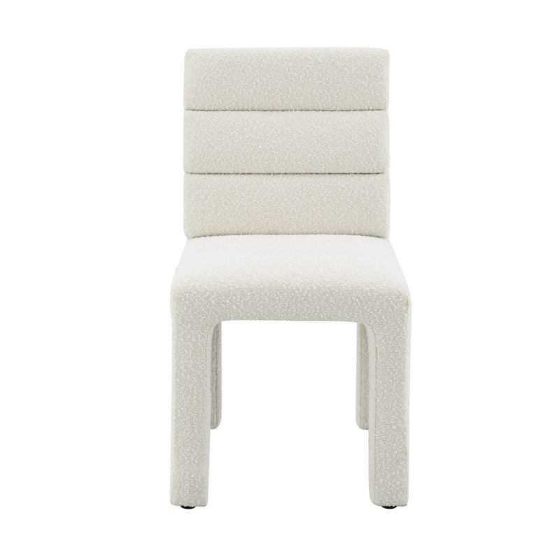 Chaise d'appoint beige Boucle (2 pièces) - Base en plastique à hauteur de siège de 20 po, paquet de 18,9 po avec charge maximale de 220 lb (deux) rembourrage en mousse d'une largeur de 32,3 po, capacité de poids