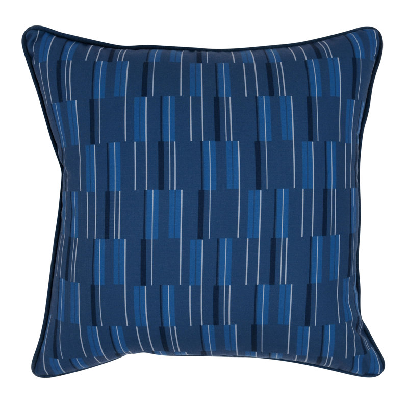 Nantucket Indoor/Outdoor Reversible Throw Pillow, Blue/Navy/White