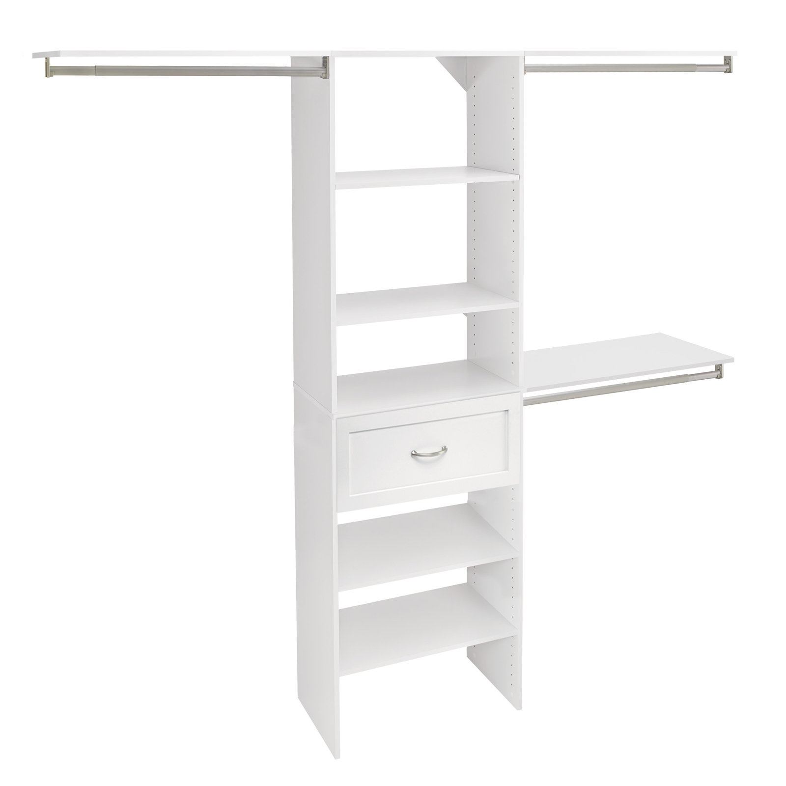 SuiteSymphony 84" W - 120" W Closet System with Drawer, Espresso