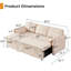 Canapé-lit rembourré 83,3 po avec rangement USB-1488358407
