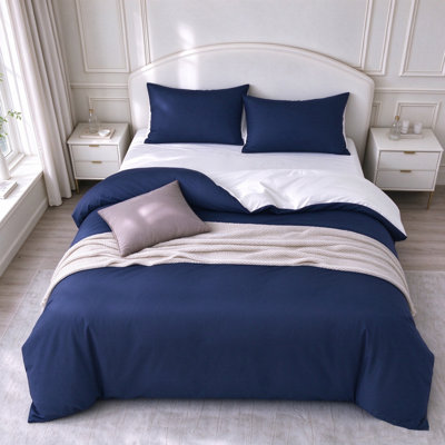 Ensemble de housse de couette en jersey de coton très grand réversible Jersey
