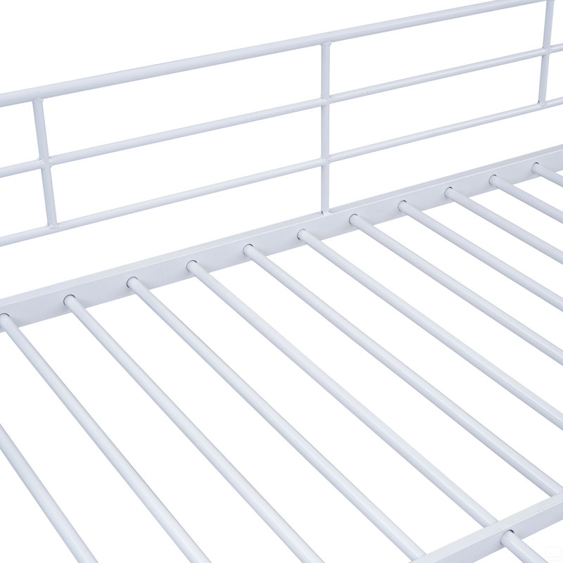 Lit superposé simple en métal avec échelle de rangement latérale et garde-robe
