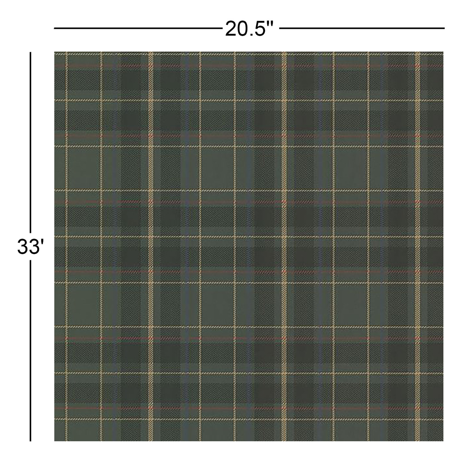 Candice Plaid Wallpaper, Dark Green