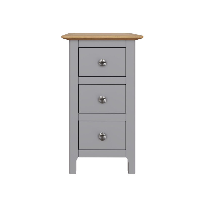 Clary 3 Drawer Bedside Table, Grey