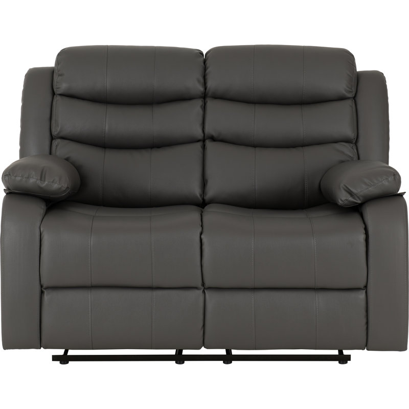 2 Seater Faux Leather Sofa, Grey