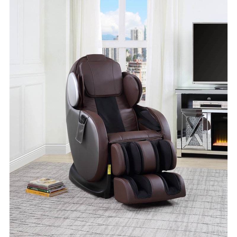 Fauteuil de massage en cuir synthétique Pacari, Chocolat