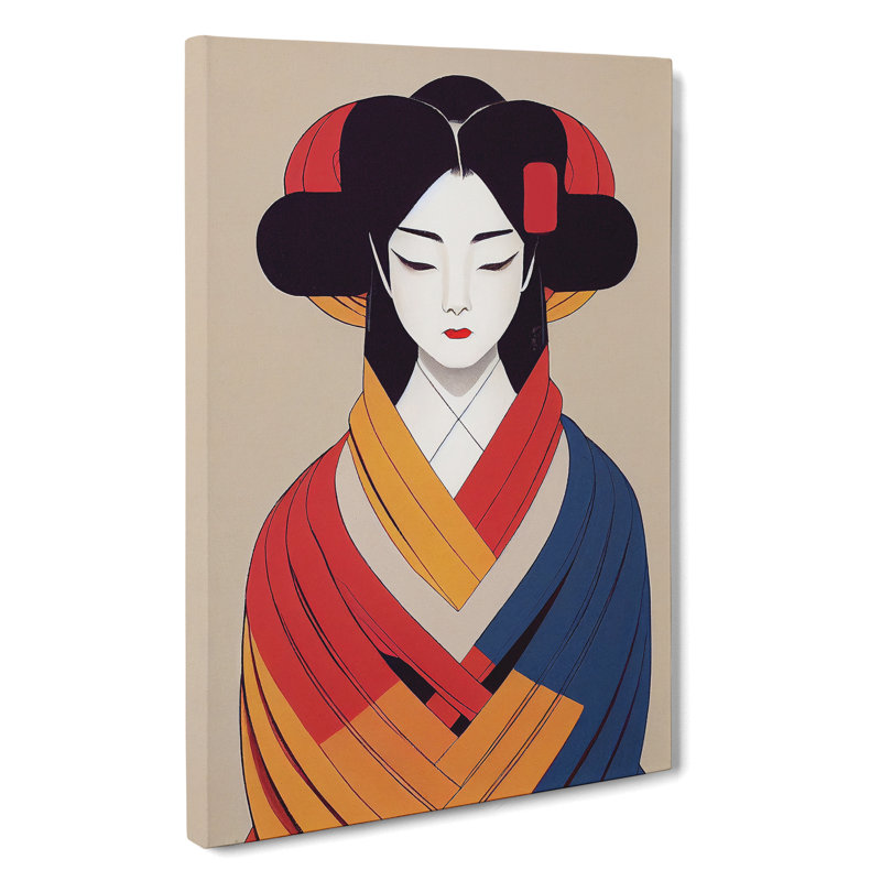Symmetrical Geisha No.4 - Wrapped Canvas, 50cm H x 35cm W x 3cm D