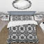 Ensemble de housse de couette traditionnel noir et blanc à imprimé mosaïque VI-109148360