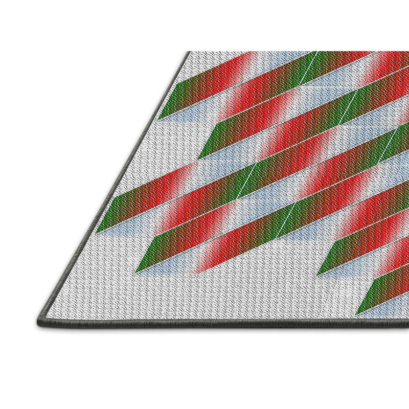 Tapis décoratif gris géométrique, Rectangle 5 pi x 8 pi